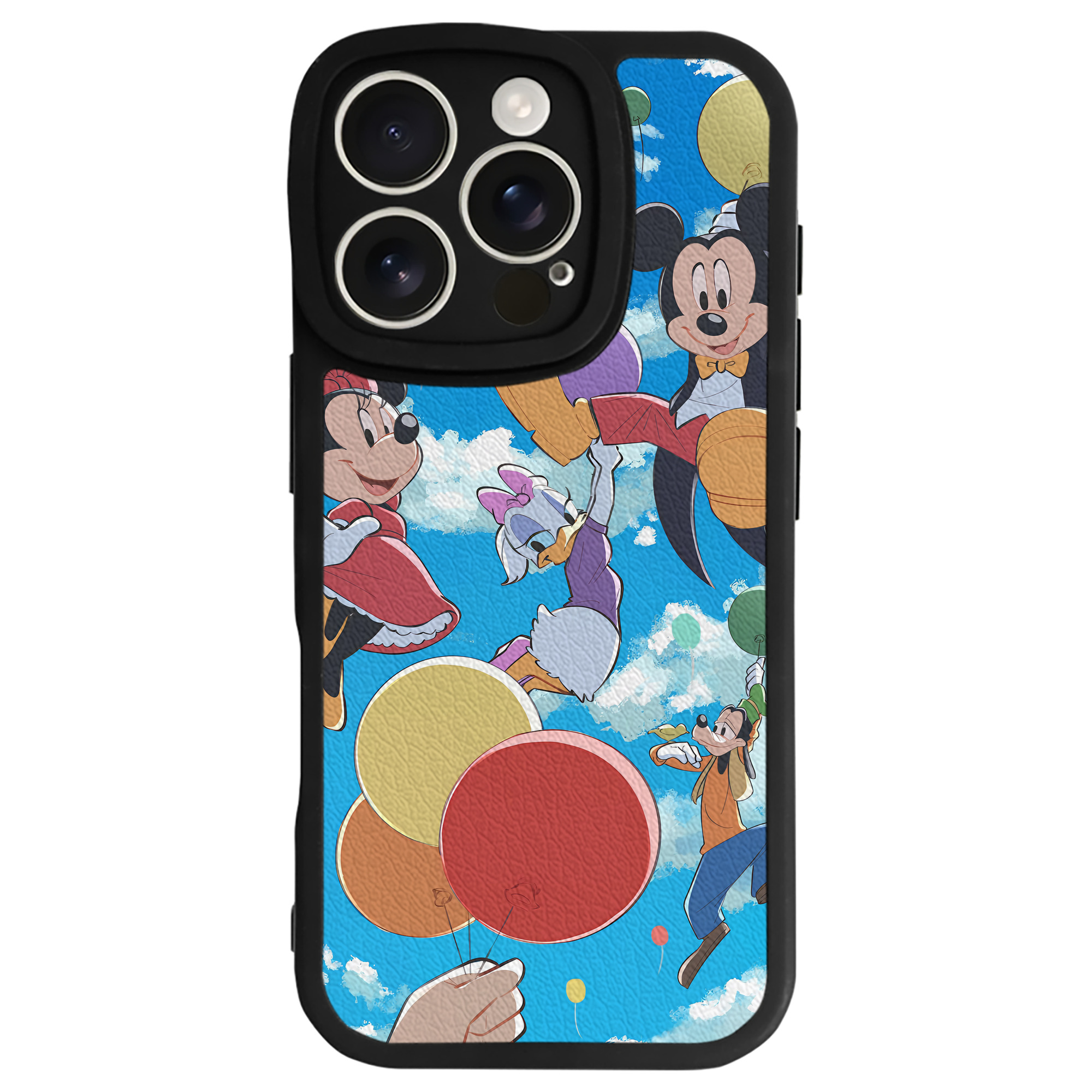 （画像用） ミッキーマウス Mickey Mouse 【iPhone 16シリーズ対応】シリコンスマホケース（レザー調） 材質：シリコン